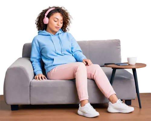 girl sitting,relaxed young girl,woman sitting,soft furniture,slouches,loungewear,product photos,sofa,recline,menswear for women,sitting on a chair,slouched,girl in a long,sitting,tracksuit,women's clothing,pastel colors,healthtech,sweatsuit,comfortable,Illustration,Paper based,Paper Based 10