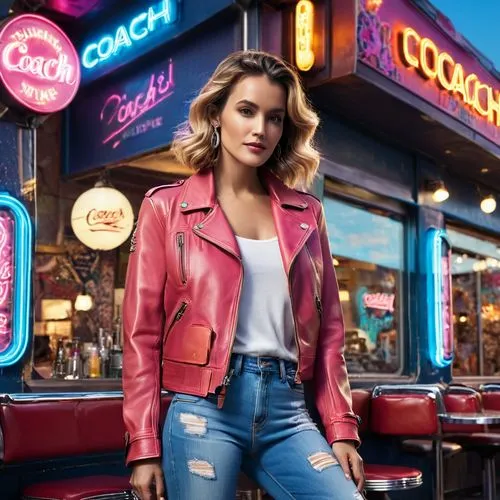 menounos,leather jacket,retro diner,riverdale,jeans background,daya,Photography,General,Commercial