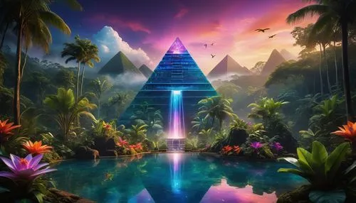 tropico,fantasy picture,tropical house,pyramids,pyramid,temples,Photography,General,Cinematic