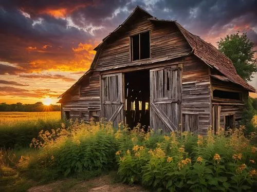 old barn,red barn,field barn,barn,barnhouse,home landscape,country cottage,meadow landscape,wooden house,farm landscape,rural landscape,ancient house,farm house,rustic,farmstead,homesteader,barns,abandoned house,country house,lonely house,Illustration,Paper based,Paper Based 07