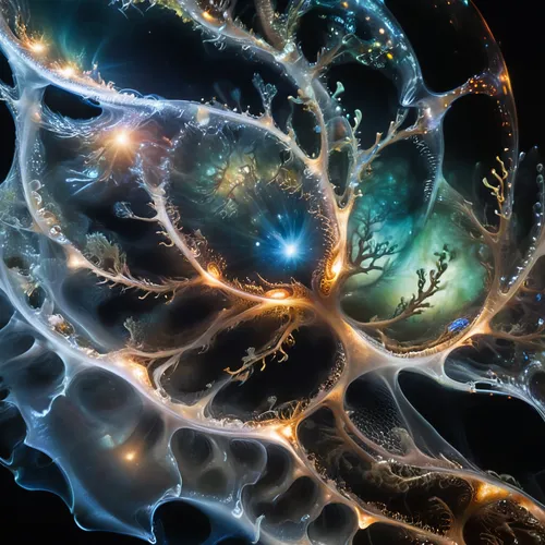 real universe,multiverse, bio organic center of the universe, Neri Oxman, strange anomalies, abstract, spatial glowing, biomimicry, celestial architecture, hallucinations,entity, universe biomimicry, 