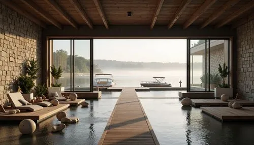 house by the water,pool house,amanresorts,luxury home interior,house with lake,lake view,boat dock,luxury property,interior modern design,beautiful home,render,3d rendering,wooden decking,infinity swimming pool,holiday villa,outdoor pool,chalet,modern living room,spa,luxury home