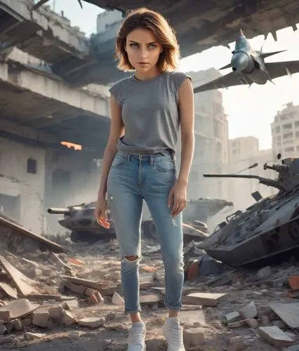 rubble,girl with gun,girl with a gun,digital compositing,post apocalyptic,demolition,photo session in torn clothes,dystopian,sofia,steel,concrete chick,tel aviv,destroyed city,children of war,post-apocalypse,girl in overalls,apocalyptic,lost in war,strong woman,war,Photography,Realistic