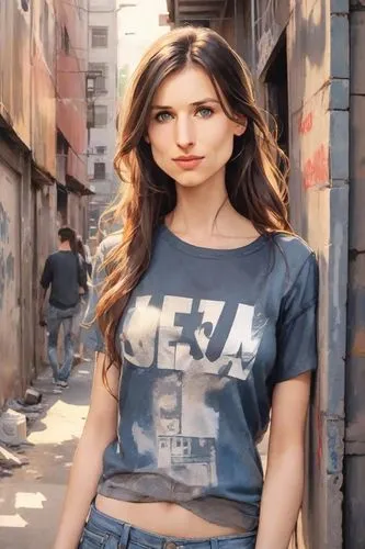 girl in t-shirt,tshirt,young model istanbul,yasemin,jeans background,cuba background,tee,jaffa,hollywood actress,t shirt,haifa,denim background,tel aviv,athene brama,isolated t-shirt,arab,syrian,girl in a historic way,iranian,ammo,Digital Art,Watercolor