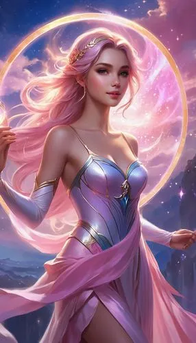 zodiac sign libra,rosa 'the fairy,horoscope libra,rose quartz,fantasy woman,rosa ' the fairy,fantasy picture,cg artwork,libra,mermaid background,fantasy art,goddess of justice,fae,rapunzel,the zodiac sign pisces,virgo,sorceress,fantasy portrait,rosa ' amber cover,pink diamond,Illustration,Realistic Fantasy,Realistic Fantasy 01