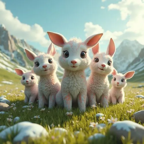 rabbit family,rabbids,rabbits,cambyses,easterlings,easter rabbits,Unique,3D,3D Character