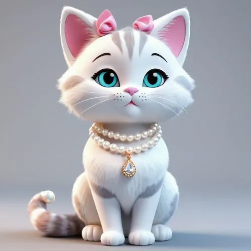 cute cartoon character,snowbell,cute cat,cartoon cat,kittani,doll cat,Unique,3D,3D Character