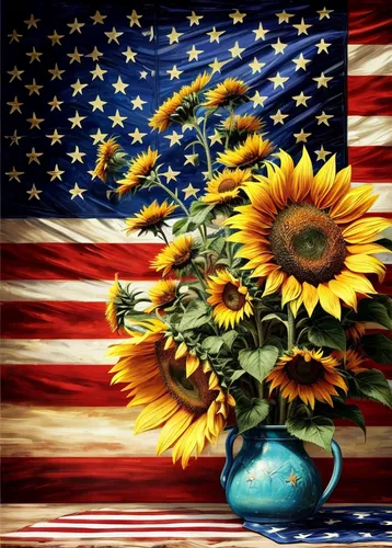 sunamerica,sunflowers in vase,u s,patriotism,america,americana,patriotique,united states of america,usa,muricata,ameri,amerio,nerica,united state,allmerica,amerada,americo,stars and stripes,ukusa,flow