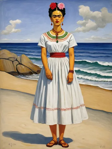 peruvian women,frida,pandero jarocho,the sea maid,girl on the dune,caatinga,puerto rico,polynesian girl,el salvador dali,el mar,adelita,girl with cloth,garachico,aztecs,la catrina,pachamanca,mexican culture,mexican tradition,yucatan,la graciosa,Art,Artistic Painting,Artistic Painting 31