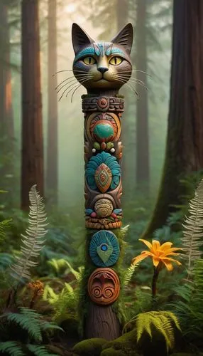 totem pole,totem,cat tree of life,totem animal,animal tower,stacking stones,balancing,stack of stones,equilibrist,balancing act,fox stacked animals,druid stone,pacifier tree,pachamama,woodland animals,stacked animals,cartoon forest,cat family,cats in tree,rock stacking,Art,Artistic Painting,Artistic Painting 30