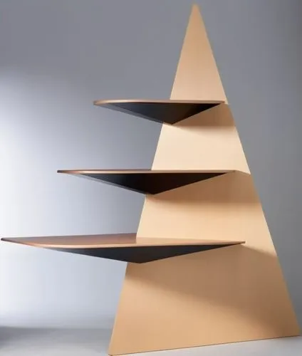 the three tiered wooden shelf has metal hooks on it,pyramide,Photography,General,Realistic