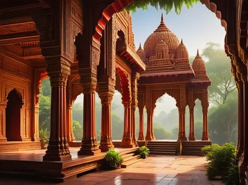 orchha,chhatris,mehrauli,chhatri,agra,mahabodhi,chhatra,water palace,mandap,archways,qutub,mandir,mandalay,asian architecture,background design,hall of supreme harmony,theed,chhatrasal,bagan,harmandir,Conceptual Art,Oil color,Oil Color 06