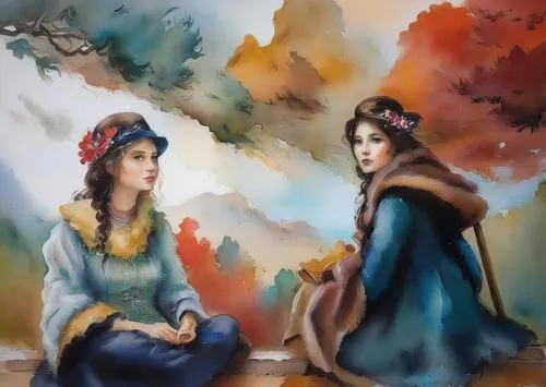 khokhloma painting,oil painting on canvas,oil painting,the annunciation,art painting,iranian nowruz,watercolor women accessory,chinese art,two girls,turpan,kurdistan,oriental painting,turkish culture,