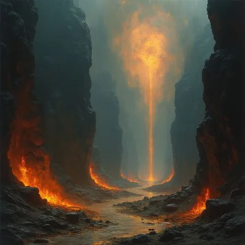 door to hell,nyiragongo,pillar of fire,lava,eruption,lava river,Conceptual Art,Fantasy,Fantasy 05