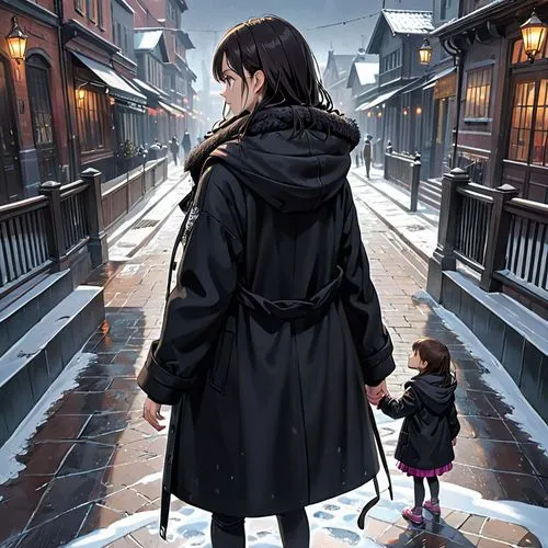 fukawa,kuchiki,black coat,father and daughter,hanji,mikasa,Anime,Anime,General