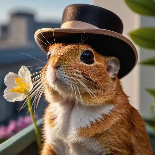 cat sparrow,flower cat,flower hat,fedora,bunny on flower,flower animal,top hat,hat,animals play dress-up,squirell,cute cat,musical rodent,trilby,boutonniere,inspector,little hat,chausie,cat image,chimney sweeper,high sun hat,Photography,General,Natural