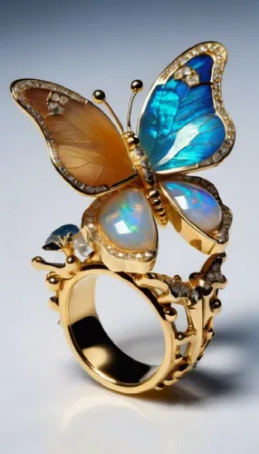 ulysses butterfly,glass wing butterfly,morpho butterfly,chaumet,blue butterfly,mazarine blue butterfly,boucheron,morpho,chryssides,anello,ring with ornament,paraiba,goldsmithing,gemology,gold jewelry,