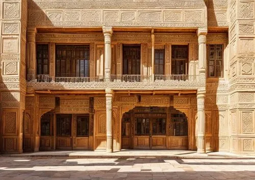 shekhawati,persian architecture,lahore fort,haveli,iranian architecture,qasr al kharrana,inside courtyard,jaisalmer,qasr al watan,makli,amber fort,deruta,wooden facade,courtyard,amanresorts,zabid,quasr al-kharana,darwazeh,the court sandalwood carved,qasr amra,Architecture,General,Central Asian Traditional,Caravan Style