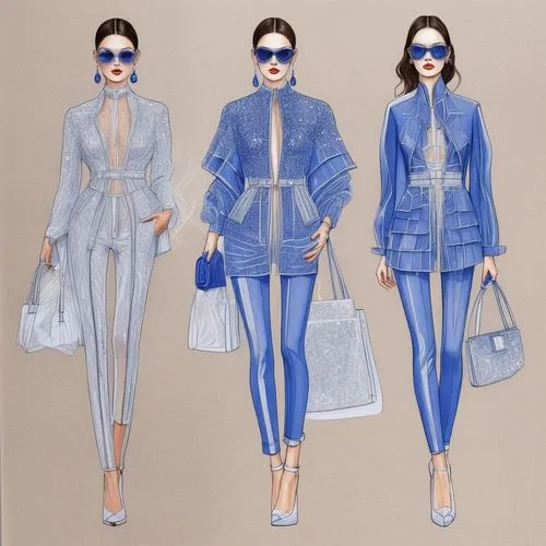 fashion illustration Vittoria Ceretti full-length, in Givenchy style, colored pencils, attention to detail, glitter, sequins, atmospheric, feminine, contemporary fashion, couture, illustration style A