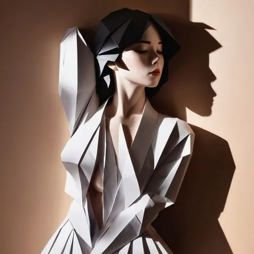 paper art,fashion vector,perfume bottle silhouette,digital painting,japanese woman,miyake,Unique,Paper Cuts,Paper Cuts 02