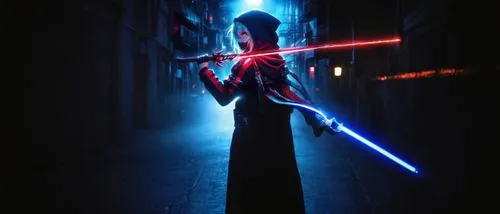 the character in star wars, using two lights,revan,sith,jedi,lightsaber,ventress,starkiller