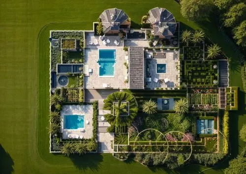 landscape garden and house,an aerial s of the property in the morning,mansion,luxury property,mansions,birdview,domaine,dreamhouse,Photography,General,Natural