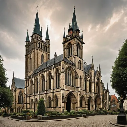 nidaros cathedral,gothic church,aachen cathedral,ecclesiam,neogothic,ulm minster,jesuit church,evangelical cathedral,st mary's cathedral,chrobry,kerk,the cathedral,collegiate church,cathedral,archabbey,the black church,st ursenkathedrale,minster,st -salvator cathedral,black church,Art,Artistic Painting,Artistic Painting 01