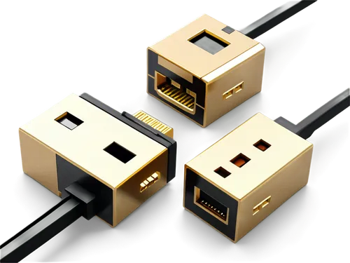 HDMI port, USB ports, gold connectors, metallic material, sleek design, modern electronic device, front-facing view, close-up shot, shallow depth of field, softbox lighting, high-contrast image, detai