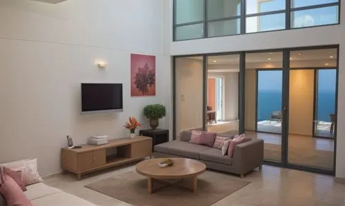 an open living room with large windows and a couch,fresnaye,penthouses,contemporary decor,interior modern design,home interior,modern living room