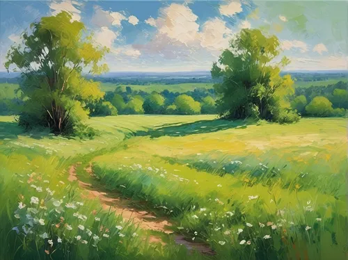 meadow in pastel,meadow landscape,green meadows,green meadow,green landscape,rural landscape,salt meadow landscape,green fields,meadows,spring meadow,summer meadow,clover meadow,landscape,meadow and forest,farm landscape,spring morning,forest landscape,landscape background,small meadow,home landscape,Conceptual Art,Oil color,Oil Color 10