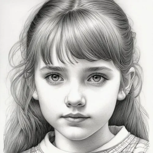 girl portrait,girl drawing,child portrait,pencil drawings,pencil drawing,portrait of a girl,graphite,child girl,little girl,mystical portrait of a girl,pencil art,the little girl,charcoal pencil,pencil and paper,kids illustration,digital painting,clementine,charcoal drawing,pencil,digital drawing,Illustration,Black and White,Black and White 06