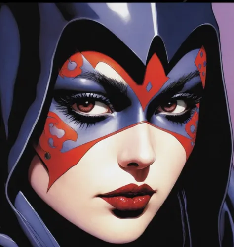 darth talon,widow,scarlet witch,mystique,huntress,black widow,queen of hearts,face paint,widow's tears,birds of prey,fantasy woman,birds of prey-night,spawn,widowmaker,evil woman,face painting,detail 