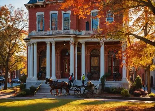 Historic Hastings Architecture, Nashville, Tennessee, USA, ornate Renaissance Revival style, red brick exterior, arched windows, columned entrance, steeply pitched roof, asymmetrical façade, intricate