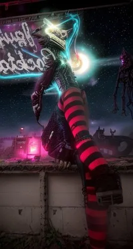 Cosmic horror nightmarev,artistic roller skating,day of the dead frame,digital compositing,katakuri,new concept arms chair,constellation lyre,light paint,scene cosmic,kick,trample boot,flip (acrobatic