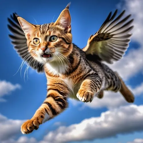 cat sparrow,flying girl,cat image,believe can fly,flying bird,bird in flight,bird flying,american bobtail,cat warrior,leap for joy,i'm flying,leaping,cat vector,magpie cat,flying flight,toyger,aerobatics,flying heart,tabby cat,pigeon flying,Photography,General,Realistic