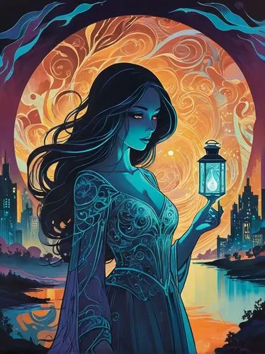 leota,blue enchantress,sorceress,fantasy picture,fantasy art,sigyn,Illustration,Vector,Vector 01