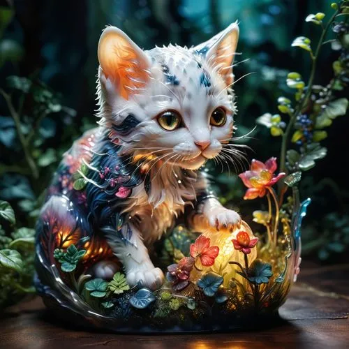 flower cat,blossom kitten,flower animal,fantasy animal,kittani,kitten,Photography,Artistic Photography,Artistic Photography 02