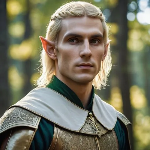 male elf,Medieval elf,Elven Warrior,Elf with forest background,Photography,General,Realistic