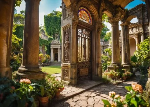 dolmabahce,taormina,villa balbianello,villa d'este,giarratano,antigua guatemala,giardino,palermo,kykuit,villa borghese,villa cortine palace,giarrusso,temple of diana,bomarzo,ravello,water palace,certosa di pavia,garden of the fountain,alcazar of seville,granada,Conceptual Art,Fantasy,Fantasy 26