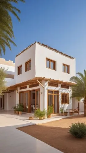 a large white building with palm trees in front of it,holiday villa,dunes house,inmobiliaria,modern house,inmobiliarios,palmilla,Photography,General,Realistic