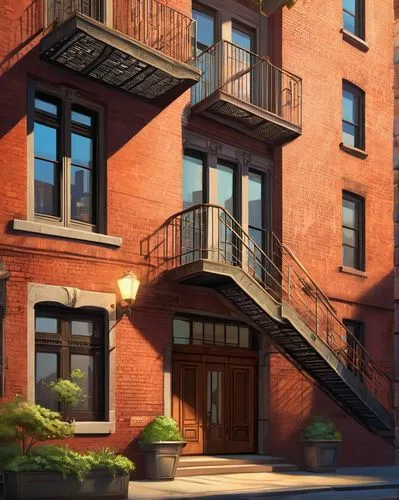 brownstones,homes for sale in hoboken nj,brownstone,hoboken condos for sale,homes for sale hoboken nj,rowhouse,rowhouses,tenements,red brick,lofts,townhouse,townhome,apartment building,tenement,balconies,townhomes,multifamily,nolita,wrought iron,fire escape,Illustration,Realistic Fantasy,Realistic Fantasy 01