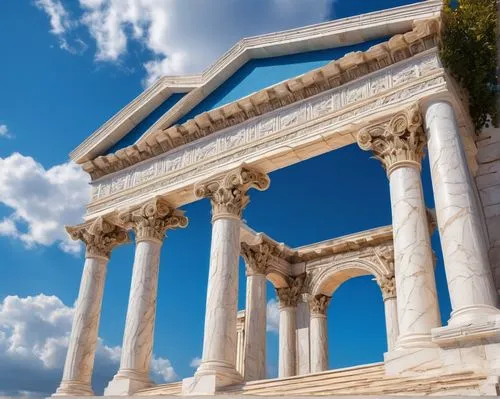 greek temple,zappeion,laodicea,doric columns,roman temple,erechtheus,ephesus,erechtheion,temple of diana,roman columns,temple of hercules,marble palace,hierapolis,celsus library,colonnaded,roman ruins,baalbek,neoclassical,pillars,leptis,Conceptual Art,Daily,Daily 15