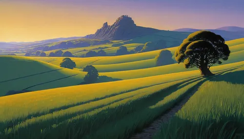 rural landscape,wheat fields,rapeseed field,wheat field,field of rapeseeds,yellow grass,wheat crops,rapeseed,mountainous landscape,strand of wheat,grasslands,high landscape,farm landscape,mountain landscape,meadow landscape,green fields,landscape,landscape background,rolling hills,plains,Conceptual Art,Sci-Fi,Sci-Fi 15