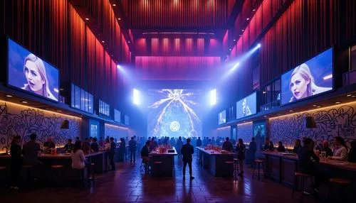 concert hall,nightclub,event venue,performance hall,stage design,concert venue,sportpaleis,futuristic art museum,music hall,factory hall,renderings,zaal,christ chapel,lighting system,atlas theatre,theater stage,concert stage,lobby,digital cinema,tanztheater