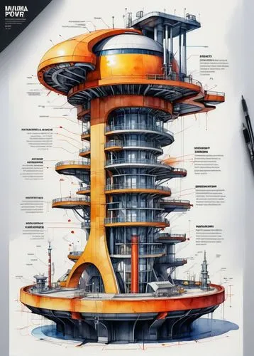 futuristic architecture,sci fiction illustration,electric tower,steel tower,futuristic landscape,concept art,industrial design,cellular tower,spaceship space,space needle,futuristic,space ship model,space ship,district 9,sci - fi,sci-fi,solar cell base,skyscraper,sci fi,very large floating structure,Unique,Design,Infographics