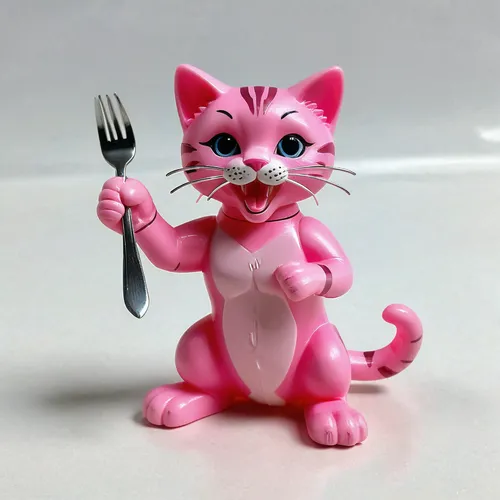 pink cat,pink panther,the pink panther,knife and fork,the pink panter,cutlery,spoon-billed,utensil,kitchen utensil,fork,kitchenknife,digging fork,cartoon cat,doll cat,chef,flatware,eco-friendly cutlery,cat food,lucky cat,culinary art,Unique,3D,Garage Kits