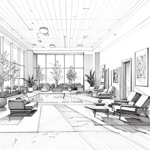 sketchup,renderings,living room,revit,penthouses,livingroom,Design Sketch,Design Sketch,Hand-drawn Line Art