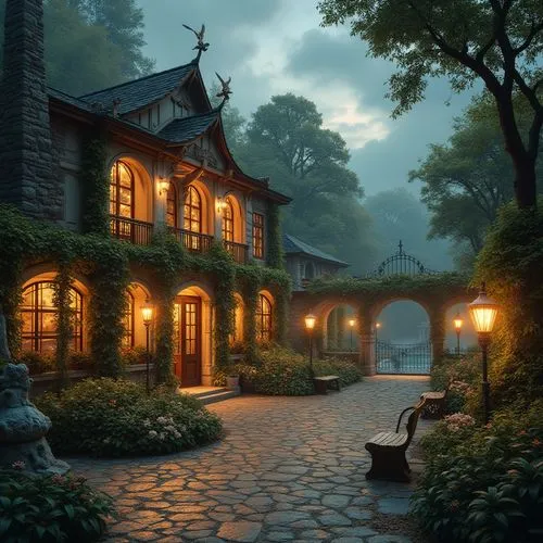 house in the forest,summer cottage,cottage,home landscape,teahouse,house in the mountains,forest house,house in mountains,beautiful home,fantasy landscape,dreamhouse,evening atmosphere,traditional house,studio ghibli,auberge,country cottage,house by the water,wooden house,lonely house,little house,Photography,General,Realistic