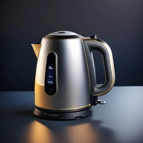 a kettle with the temperature controlled controls,delonghi,kettle,breville,coffeemaker,coffee percolator,coffee pot,Photography,General,Cinematic