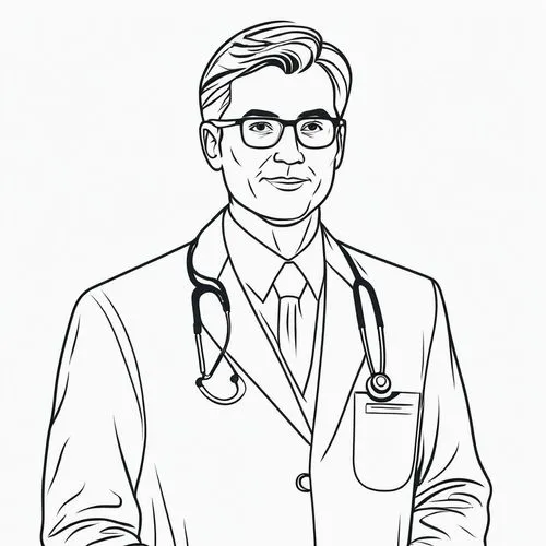 cartoon doctor,medical illustration,doctorandus,kutner,physician,doctor,Illustration,Black and White,Black and White 04